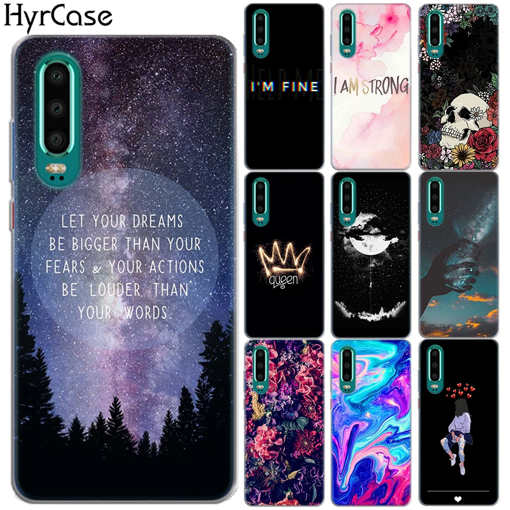 Корона королева пейзаж цветочное искусство Мягкий ТПУ чехол для Capa Huawei P30 Lite Pro