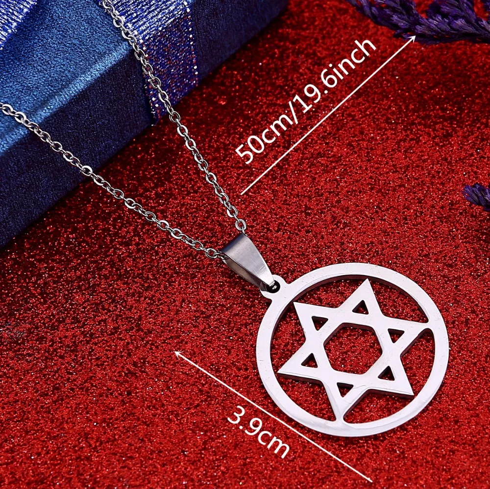 Ожерелье с подвеской Hexagram ожерелье Magen Давид Серебряное украшение исламский
