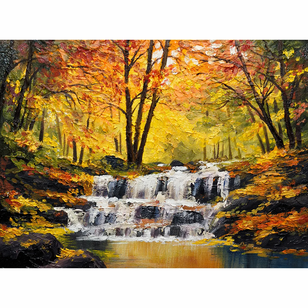 Allenjoy photography backdrop Oil painting style autumn leaves stream background photo studio new design camera fotografica | Электроника
