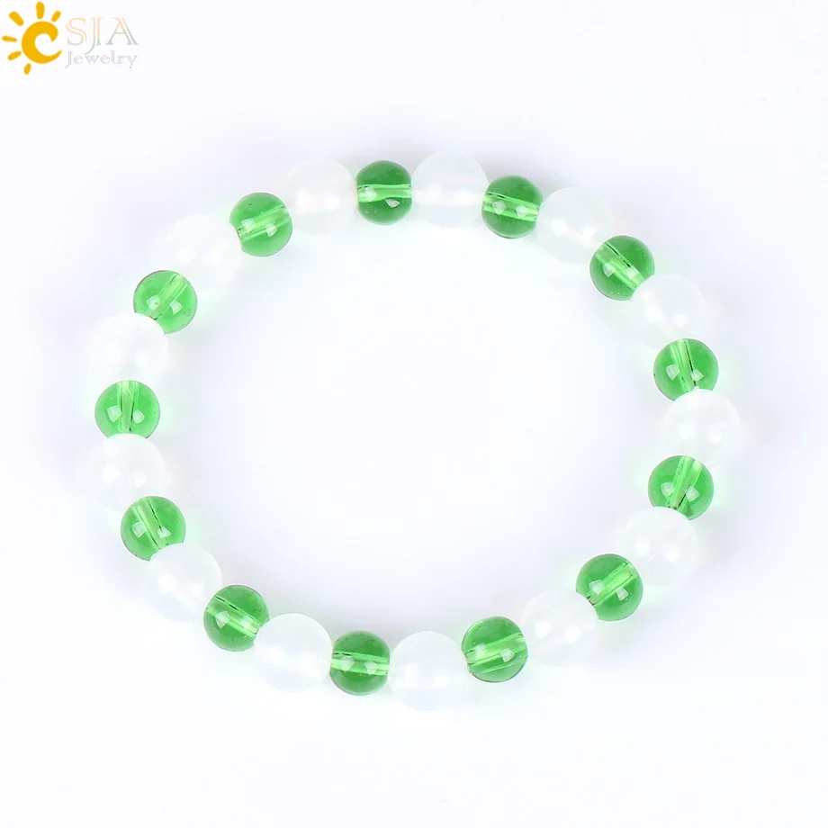 Женский браслет на руку CSJA эластичный цвета шампанского зеленого красного