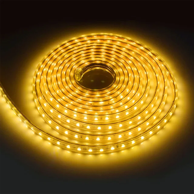 SMD 5050 AC110V 220V Светодиодная лента гибкий светильник 1 м/2 м/3 м/4 м/5 м/6 м/7 м/8 м/9 м/10 м/15 m/20 M+ штекер питания 60 светодиодов/m Водонепроницаемый светодиодный светильник - Испускаемый цвет: Warm White