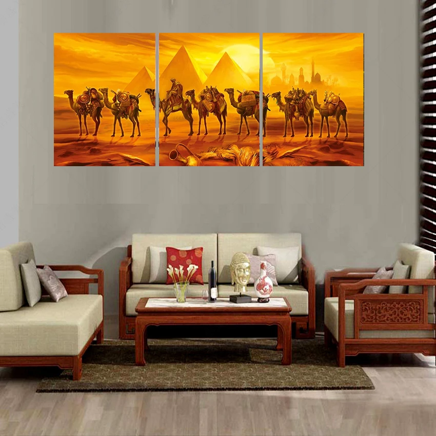 Египетские пирамиды печать верблюдов Холст Картина маслом стены картины для