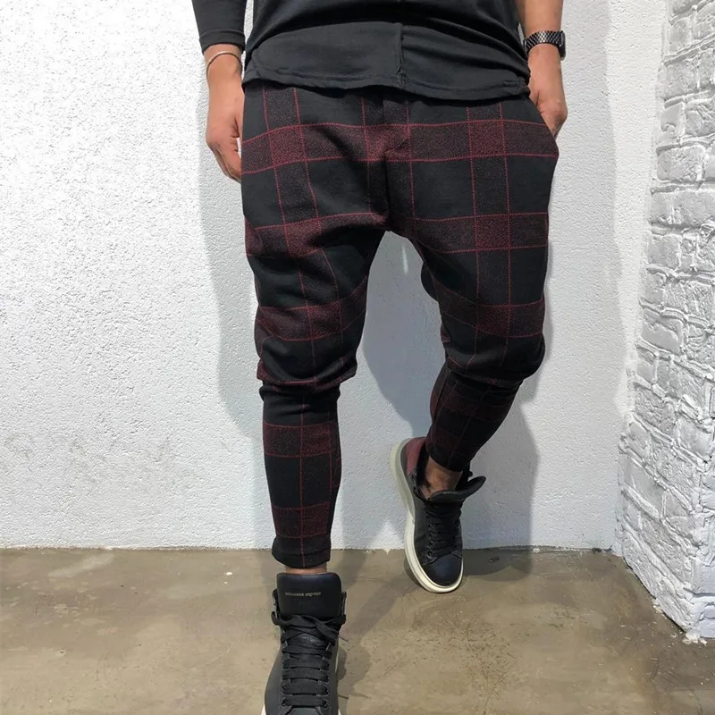 Мужские штаны-шаровары модные спортивные штаны в клетку стиле хип-хоп | Мужская
