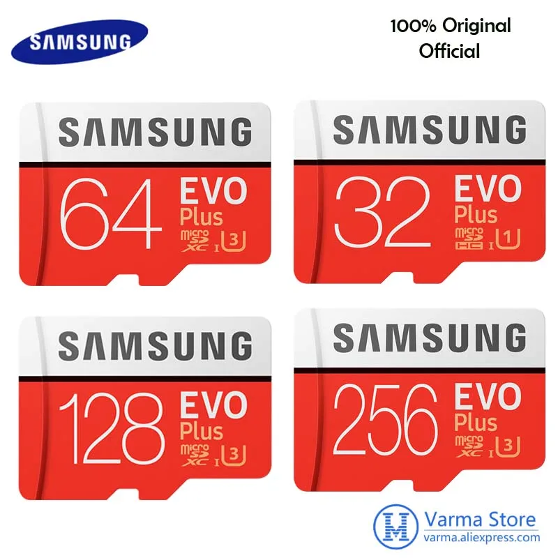 SAMSUNG карта памяти Micro SD 128 Гб 64 ГБ 32 оперативной 16 встроенной EVO Plus карты объемом 256