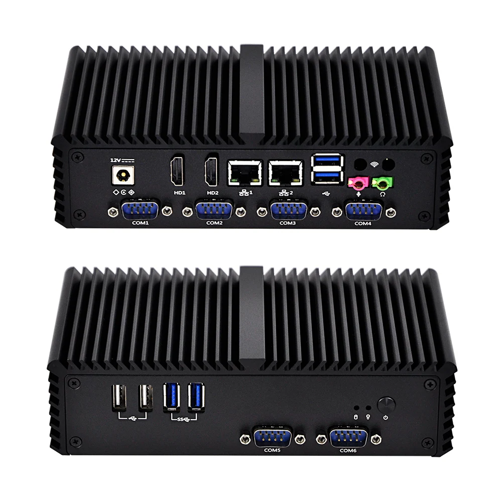 Qotom 6 COM промышленных ПК без вентилятора Q320P с Pentium 3805U 2 м Кэш 1 90 ГГц RS485 VGA вариант|mini