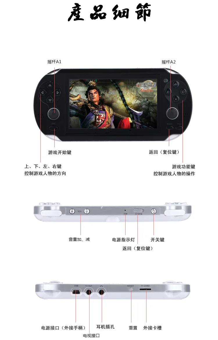 CoolbabyHandheld игровая консоль 4,3 дюймовый экран двойной рокер 4G/8G памяти ностальгические классические видеоигры для psp ручной C