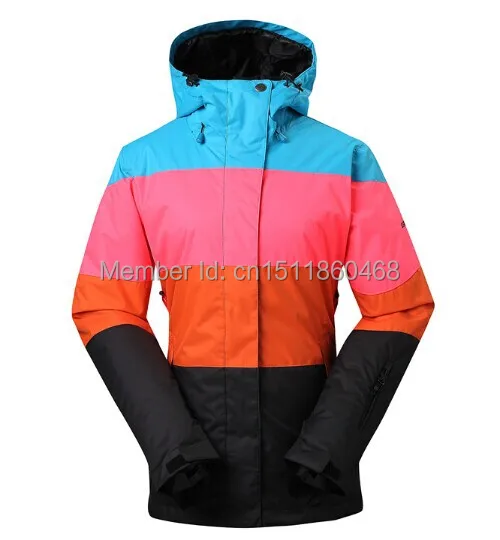 2014 winter womens ski jacket mixed color snowboarding suit ladies waterproof breathable outdoor snow parka with skiwear anorak | Спорт и
