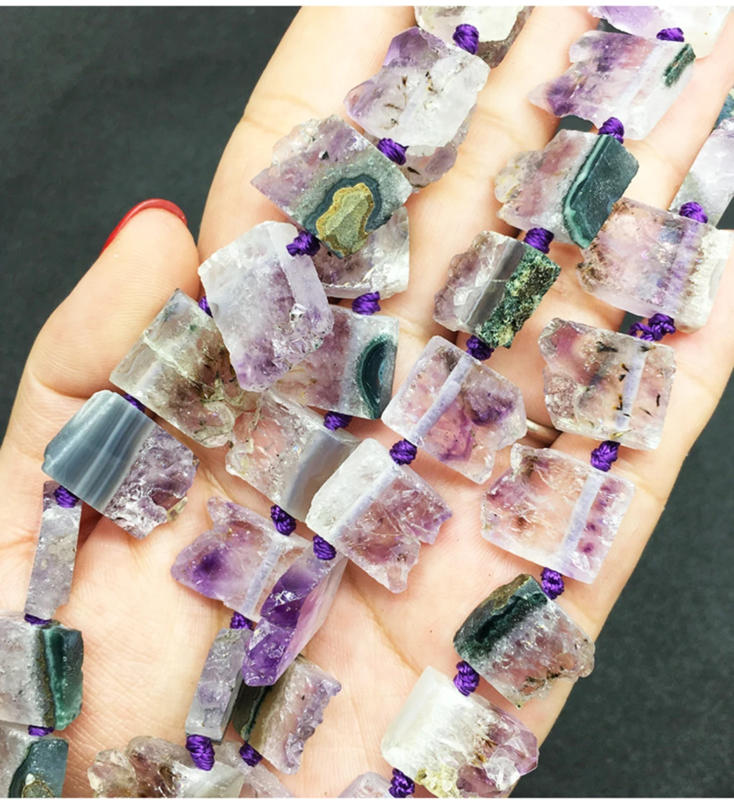 

ICNWAY 10pcs raw Amethyst 13-20mm Gemstone beads for Jewelry Making diy necklace bracelet pendant