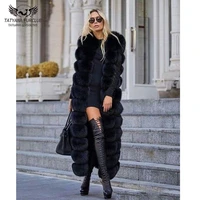 tatyana furclub real fur coat x long women vest natural fox fur jacket high street new real fur jackets2021 trendy thick warm