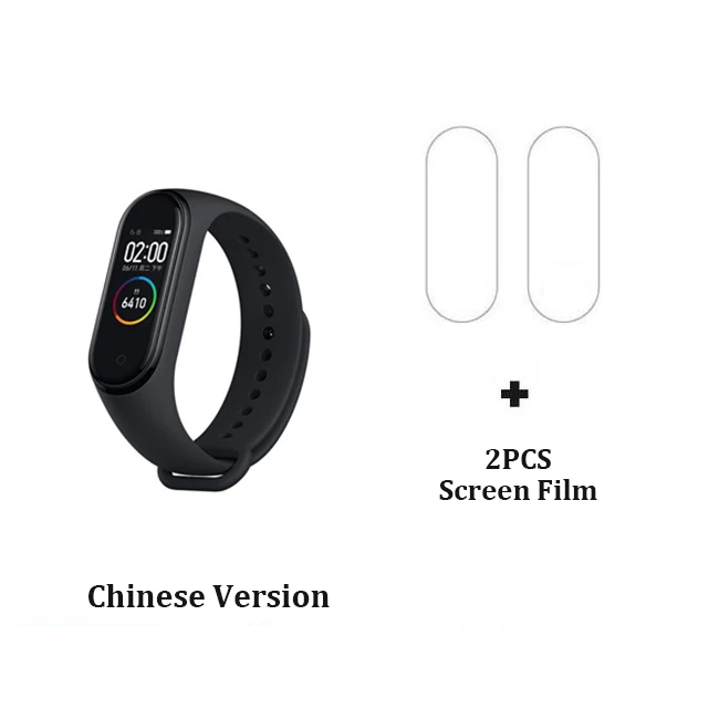 CN Add Filme Xiaomi mi Band 4 умный Браслет mi band 4 цвета AMOLED экран сердечный ритм фитнес музыка Bluetooth 5,0 50 м водонепроницаемый сенсорный экран - Color: CN Add Filme