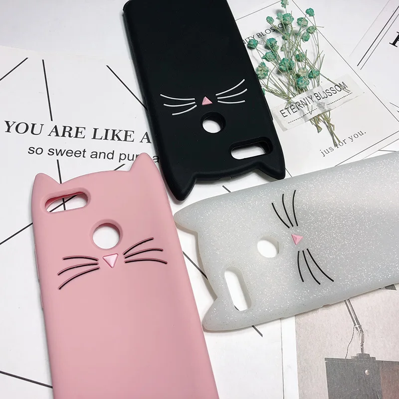3D Cute Cartoon Beard Cat Ears Phone Case For Xiaomi redmi 4A note 4 3 5 5A 4x 5Pro Cover 5s 6 5x Max Note3 Cases |