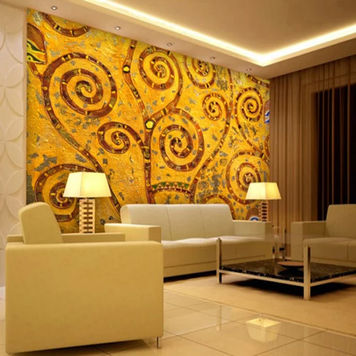 Пользовательские 3d росписи 3D нетканые золотые обои диван спальня ТВ тема отель