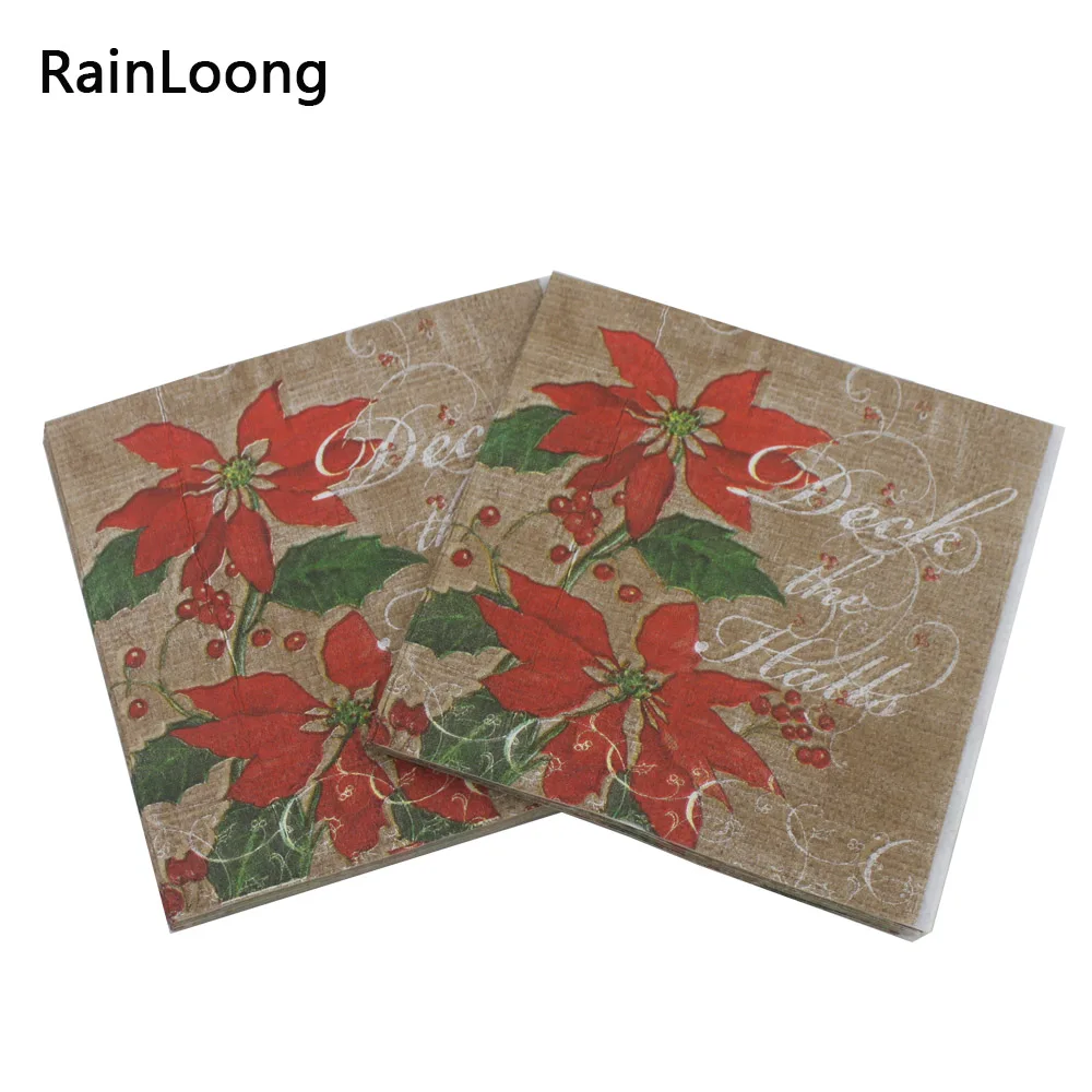 [RainLoong] 3plys салфетка для напитков палуба Цветочная бумага украшений 25*25