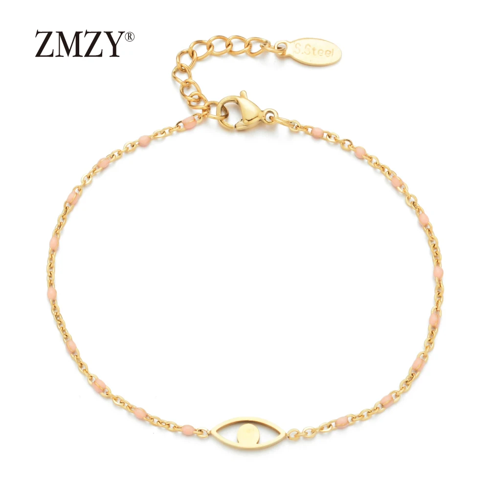 ZMZY богемный модный турецкий браслет evil eye из нержавеющей стали золотой