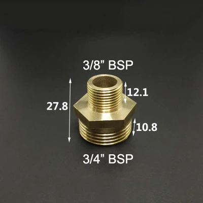 1/" 1/4" 3/" 1/2" 3/" 1" BSP наружная резьба латунный фитинг редуктор Шестигранная ниппельная муфта соединитель Адаптер для воды Топливный Газ - Цвет: NO8