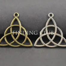 30 шт. 2 цвета подвеска талисман с узлом Triquetra металлический