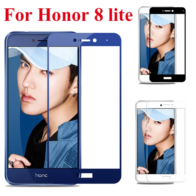 Закаленное стекло для huawei honor 8 lite Защитное экрана p8 p9 2017 чехол light honor8 пленка