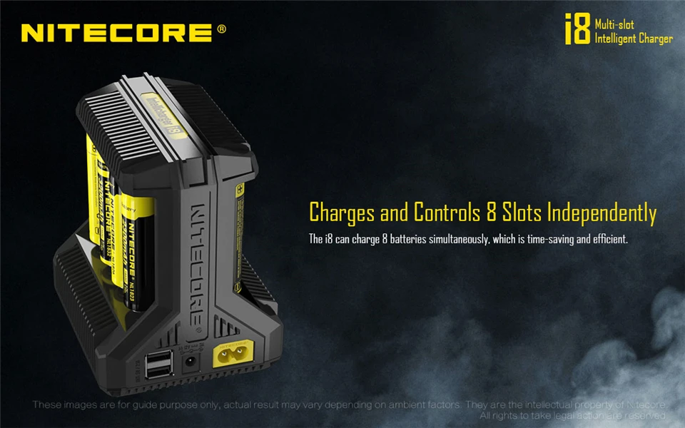 Nitecore i8 Новое i4 i2 интеллектуальное зарядное устройство 8 слотов всего 4A выход Смарт зарядное устройство для Li-Ion 18650 16340 10440 AA AAA 14500 26650