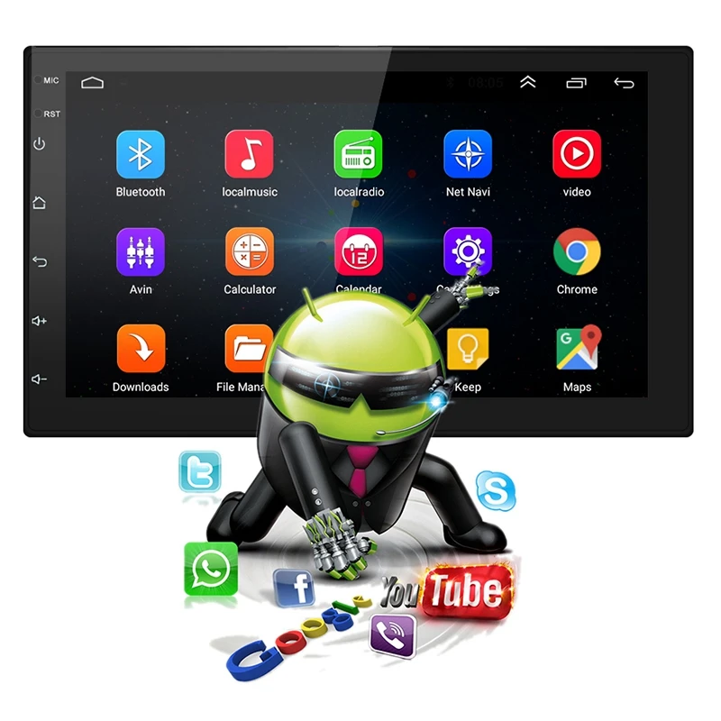 7 дюймов Android8.1 2 Din автомобильный DVD Радио мультимедийный плеер gps навигация универсальный для Ni-ssan peugeot toyota doble Din Авторадио