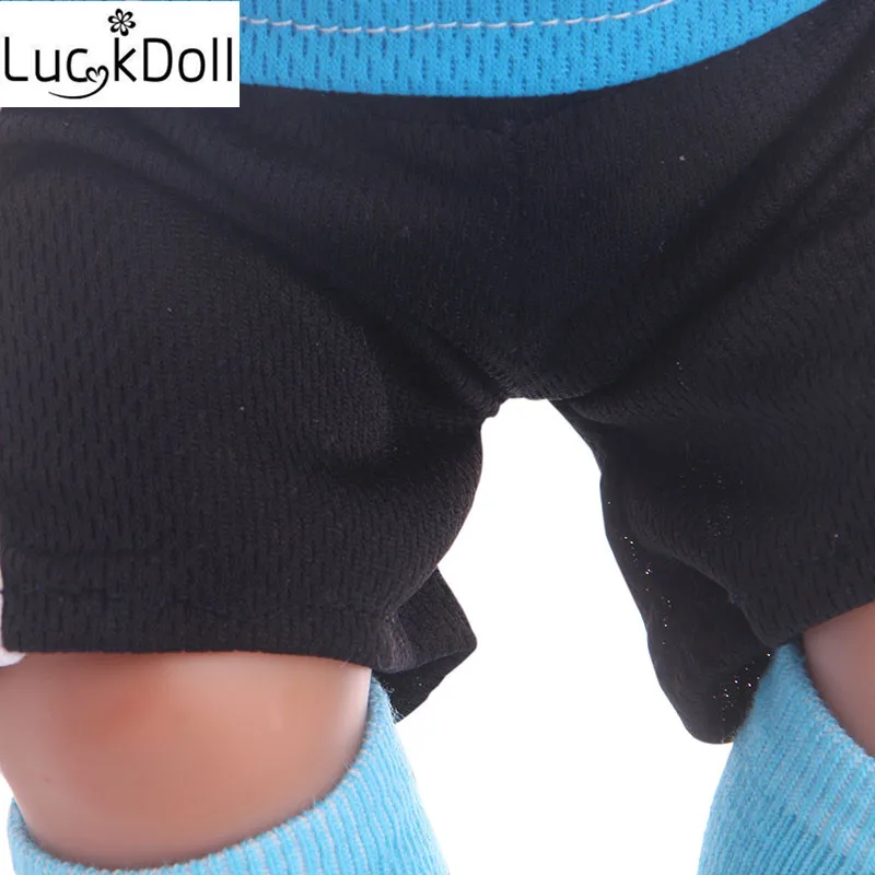 Luckydoll синий футбол костюм подходит 43 см аксессуары для детской куклы рождественский подарок для выбора( только одежды