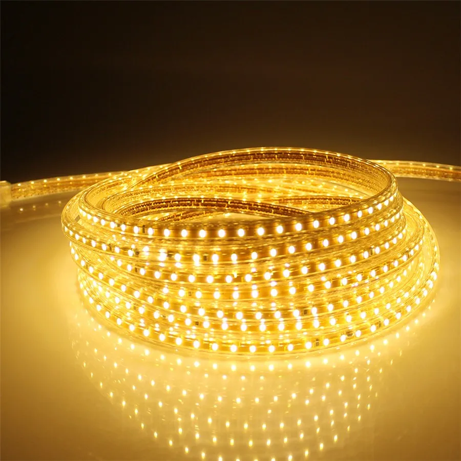 ZINUO 220V Светодиодные полосы светильник SMD 2835 120Led/м Водонепроницаемый IP65 Светодиодная лента светодиодный светильник с ЕС Мощность штепсельной вилки 1 м 2 м 3 м 4 м 5 м 10 м 15 м/20 м