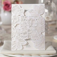 petal laser cut invitation card elegant birthday party invite holder 50pcs
