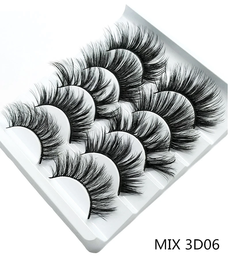 

New 3/5 Pairs Corss Messy False Eyelashes 3D Mink Eyelash Thick Soft Comfortable Lashes Beauty Makeup Essential Tools