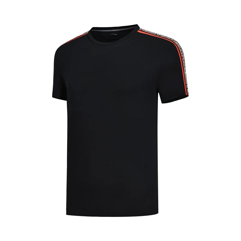 Li-Ning, мужские трендовые футболки, хлопок, обычная посадка, дышащие, короткий рукав, подкладка, удобные спортивные футболки, топы AHSN523 MTS2902