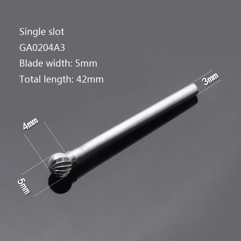 Single slot 5mm Сплав Роторный напильник круглый d-тип Вольфрамовая сталь резьба по дереву Шлифовальная головка Wugang Фрезерный резак металлический жесткий один слот - Цвет: Single slot 5mm