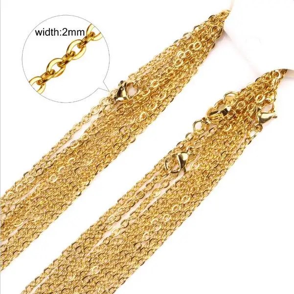 12 шт./лот Новое поступление 2 мм ширина нержавеющая сталь 316l плоский O Rolo Link цепи