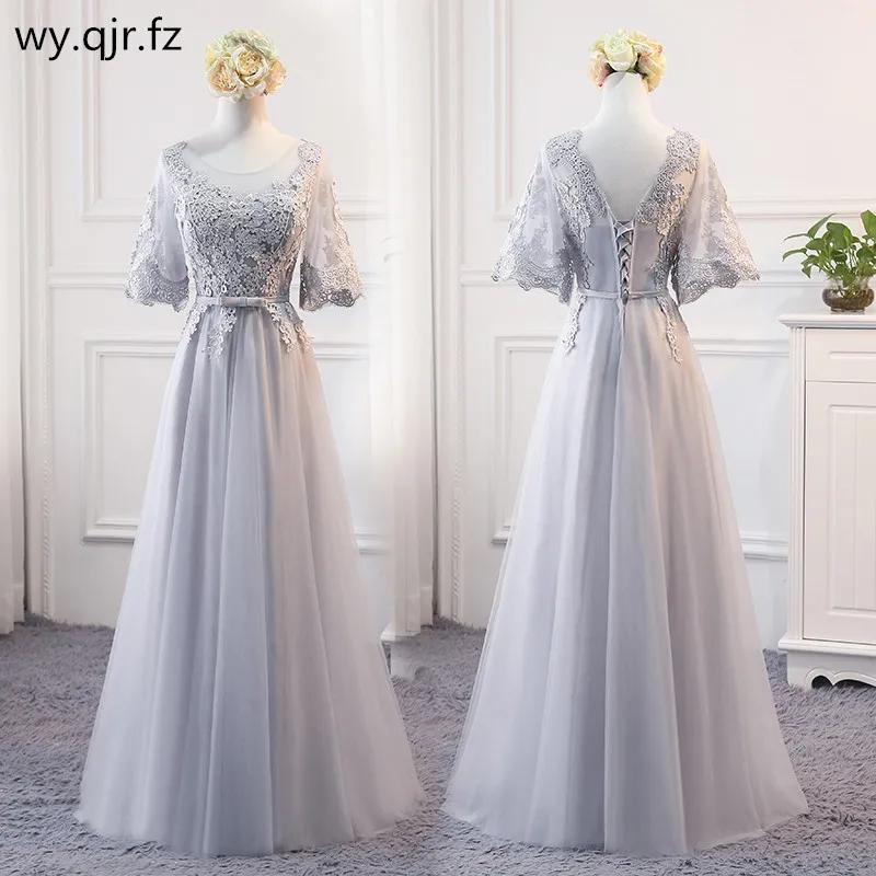 

PTH-MSY#Grey Lace Up Bridesmaid Dresses Long Middle Short Style Wedding Party Dress Prom Gown Wholesale fashion women Clothing