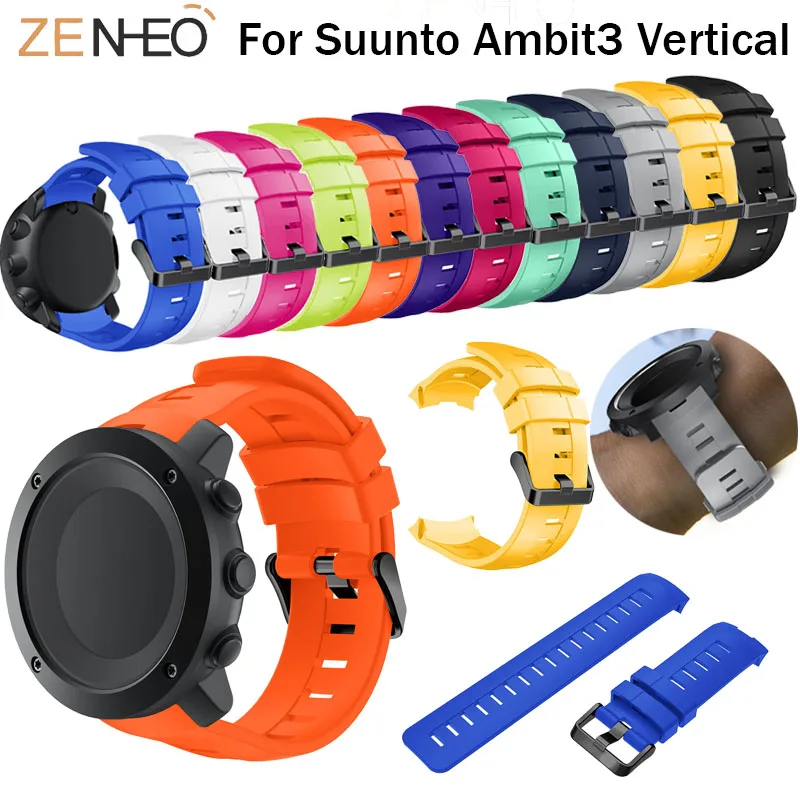Для Suunto Ambit3 вертикальный ремешок часы с силиконовым ремешком ремешок заменить для Suunto траверс Альфа/Спартан ремешки для часов браслет