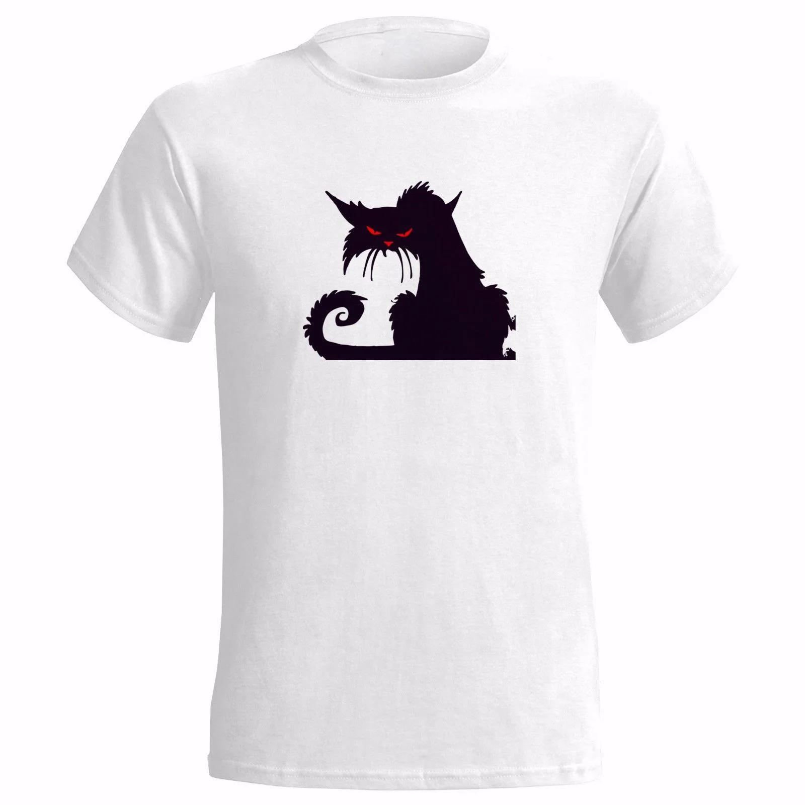 Мужская футболка с изображением демона кота сатаны дьявола рок тяжелого Гота