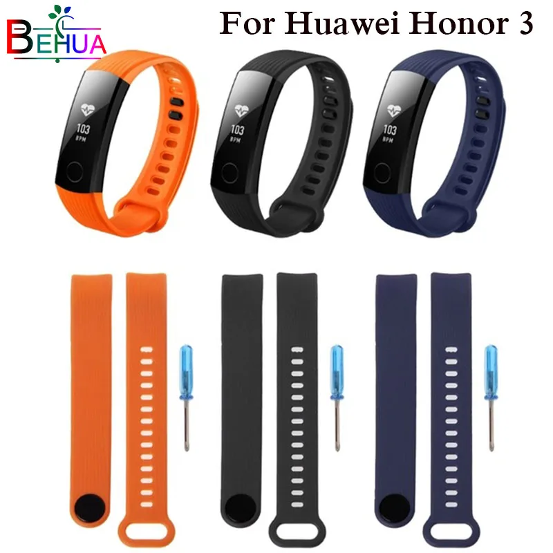 Спортивный силиконовый ремешок для умного браслета Huawei Honor Band 3 регулируемый honor