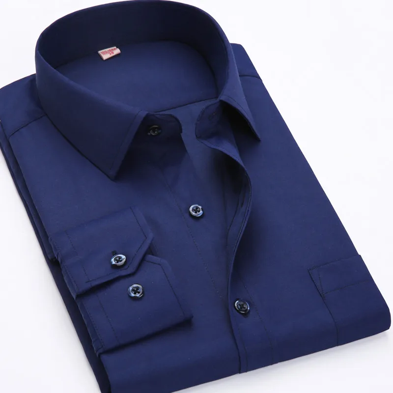 BS1213 Мужские рубашки размера плюс 8XL с длинным рукавом, однотонные, 6XL, s, повседневные, для социальных мероприятий, большие размеры, мужская блуза, одежда для работы, 5XL, 6XL, 7XL, дешевые QiSha BS12xx - Цвет: BS1213