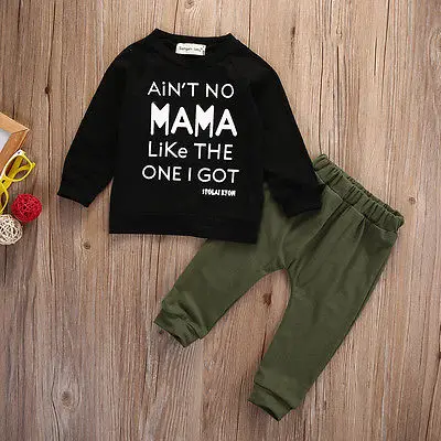 2pcs!!Newborn Toddler Infant Kid Baby Boy Autumn Winter Clothes Letter Long Sleeve T-shirt Tee+Long Pants Outfits Set 0-3Y | Детская