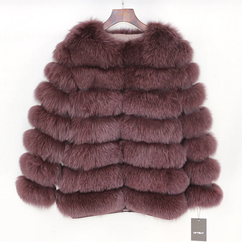 Женская парка с натуральным лисьим мехом черная Повседневная Толстая теплая