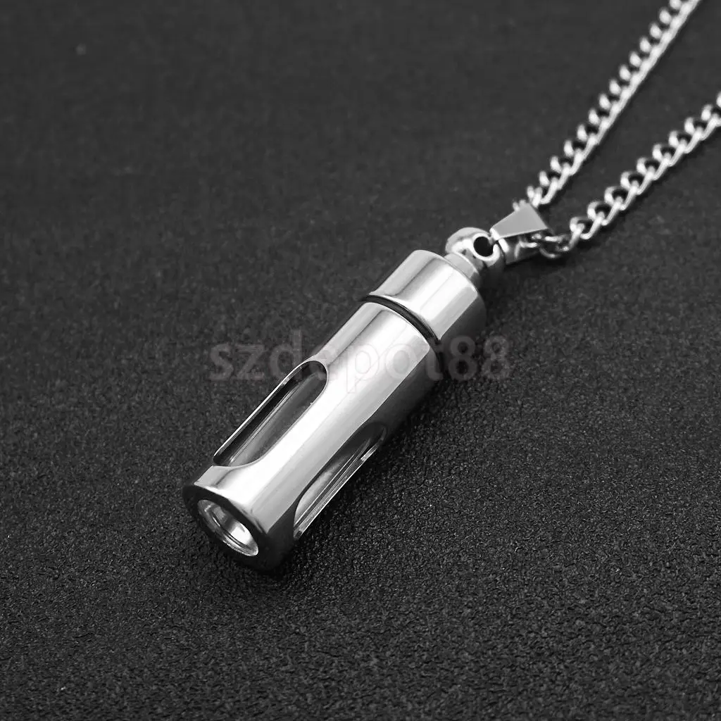 Контейнер из нержавеющей стали Keepsake стеклянный тюбик бутылочка таблетка держатель жидкости серебряное ожерелье с подвеской/золото