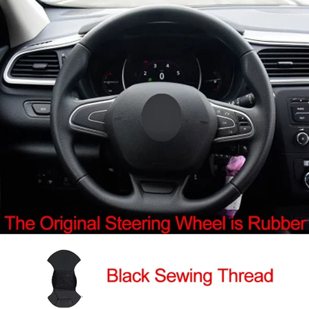Rubber Black Ручной швейный чехол рулевого колеса автомобиля для Renault Kadjar Koleos Megane Talisman Scenic Volant Оплетка на руль - Название цвета: Rubber Black