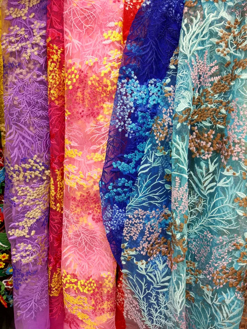 Новый лес красочные вуаль кружева ткань из тюля высокое качество швейцарская