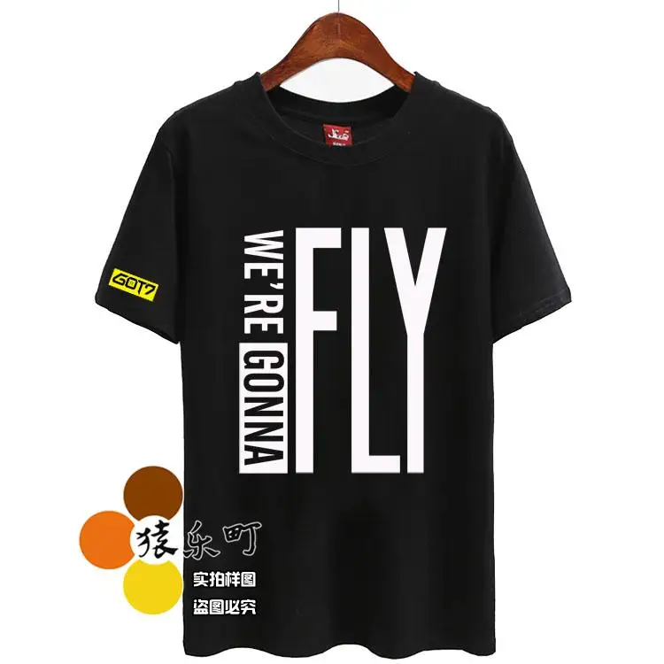 Модная летняя футболка kpop got7 с коротким рукавом и круглым вырезом|loose t-shirt|fashion