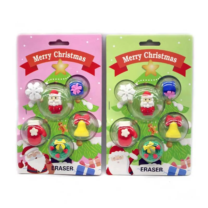 Kawaii Eraser Stationery Creative Cartoon Christmas Tree Set Gifts Student Prizes | Канцтовары для офиса и дома