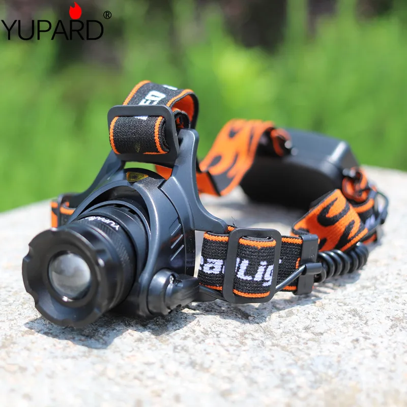 Светодиодный налобный фонарь YUPARD XM L T6 фонарик 18650 с аккумулятором перезаряжаемый