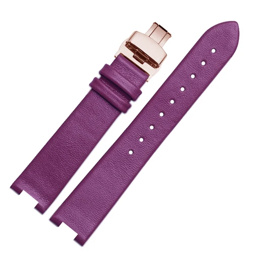 purple B 18*9 мм вогнутый интерфейс ремешок для часов uitrathin Натуральная кожа Ремешок Замена Mido M022 207A женский браслет - Цвет ремешка: purple B