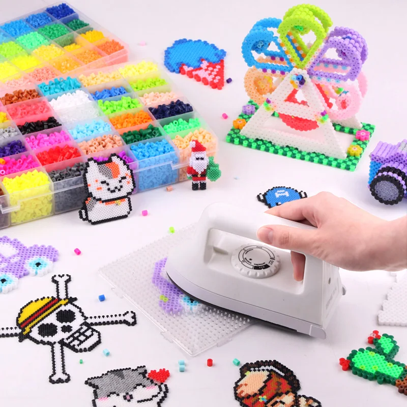 48 цветов Хама бусины 2,6 мм дополнение с аксессуарами Perler бусины 2,6 мм Заправка 3D Пазлы креативные DIY бусины ремесло подарок