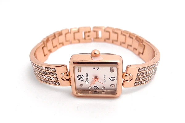 Новые модные часы с розовым золотом стразы женские кристаллами наручные Relojes Mujer
