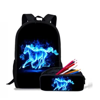 unicorn crazy horse print women childrens backpack pony bag animals school bags backpack for girls boys mochila pencil bag 2019