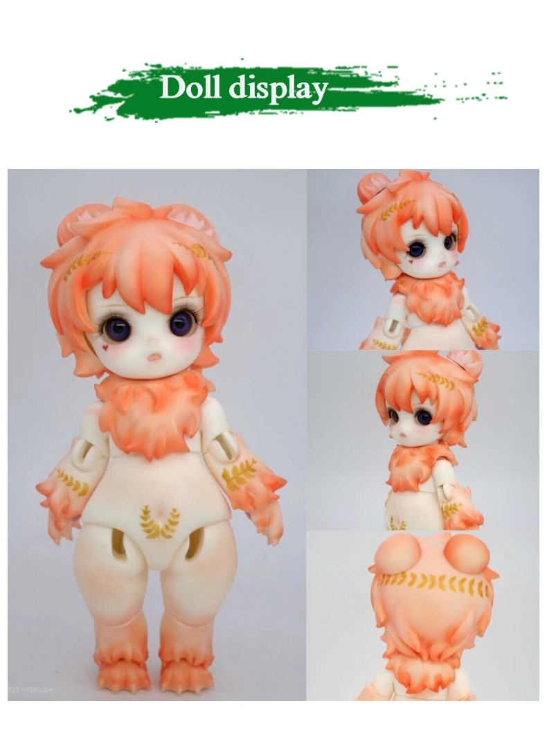 BJD DOLL1/6 nova boneca urso louco animal da resina modelo peruca 18 см altura da torneira livre