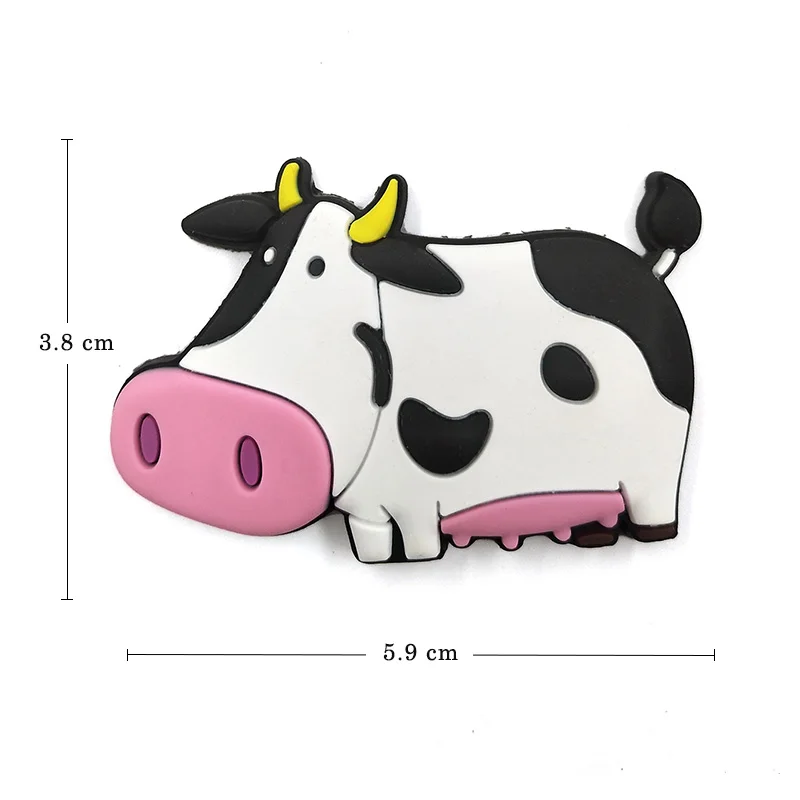 Cow Милый мультяшный Китайский Зодиак животное силиконовый магнит на холодильник Сувенир Холодильник Магнитный детский домашний Декор украшение игрушка - Цвет: Cow