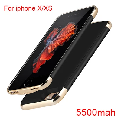 For iphone X XS Чехол для зарядного устройства для iphone 6, 6s, 7, 8 Plus, X, XS, внешний аккумулятор, чехол, ультра тонкий внешний блок, запасное зарядное устройство, чехол для iphone 6, 6 s - Цвет: For iphone X XS